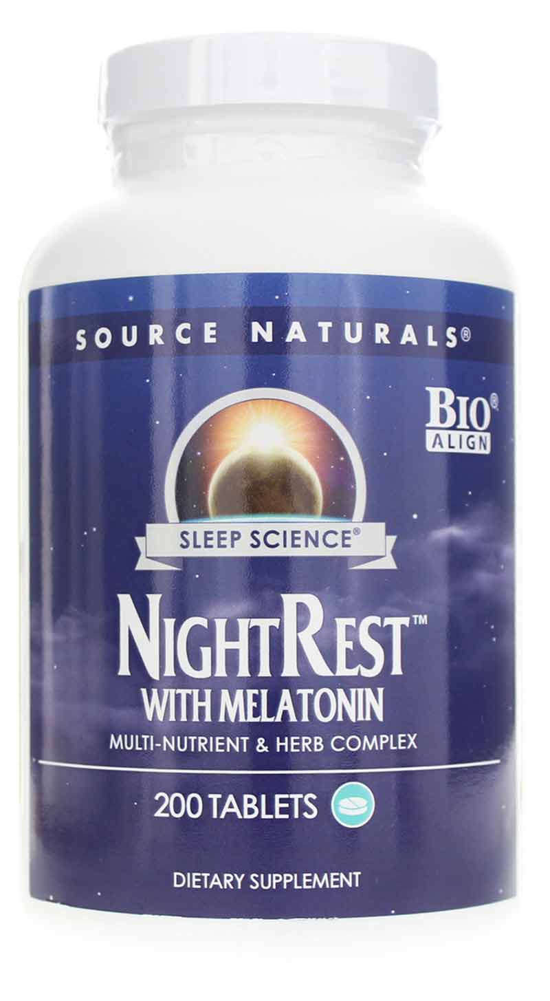 Sleep Science NightRest with Melatonin, 200 Tablets, by Source Naturals