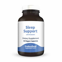 Bottle of Sleep Support with Melatonin dietary supplement containing 50 vegan capsules by Professional Supplement Center.