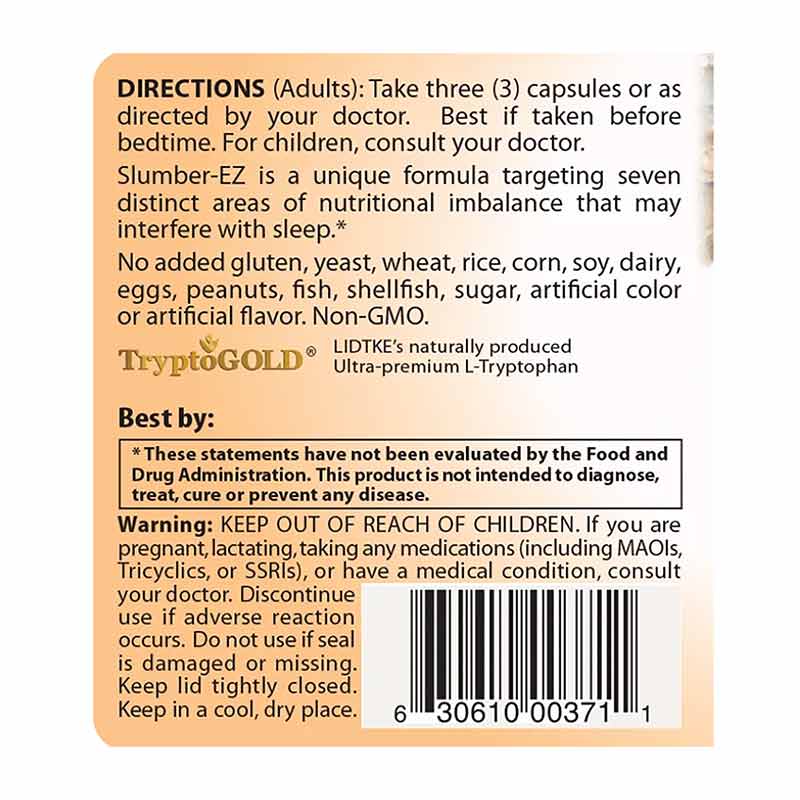 Slumber-EZ, 120 Capsules, by Lidtke, image #3