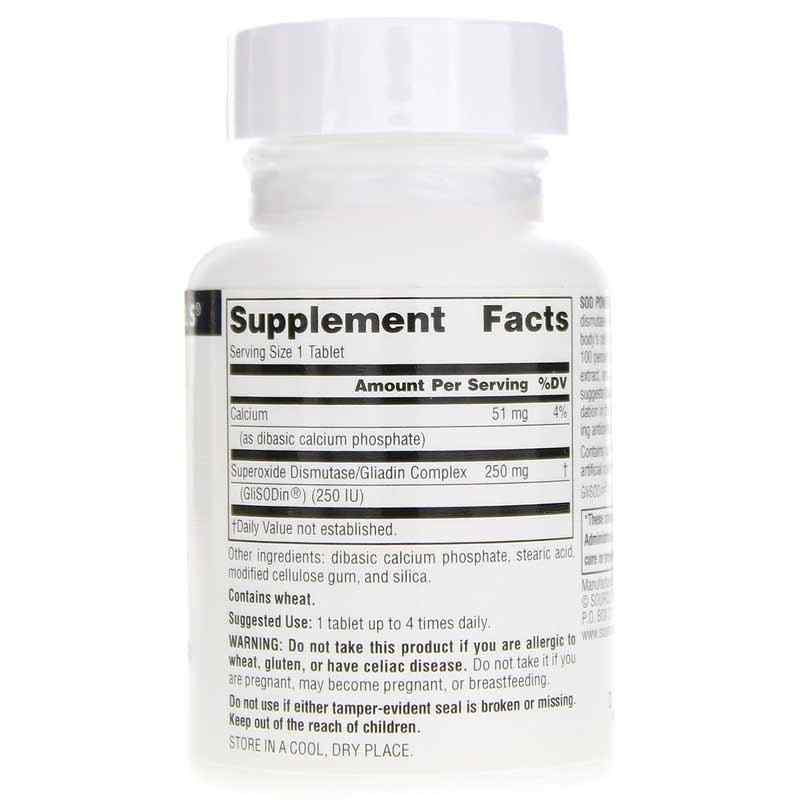 SOD Power 250 Mg Superoxide Dismutase, 30 Tablets, by Source Naturals, image #2