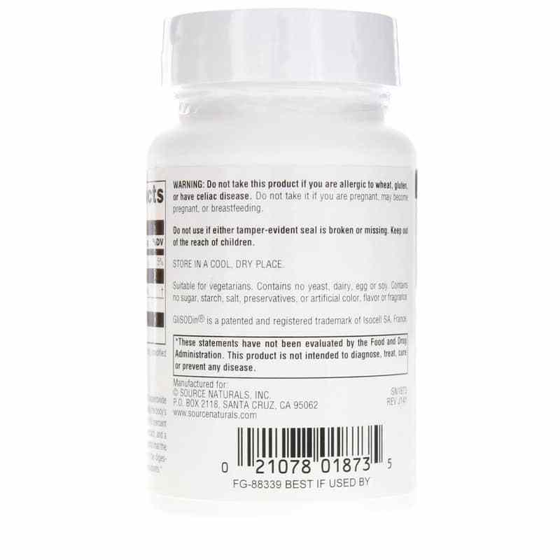 SOD Power 250 Mg Superoxide Dismutase, 60 Tablets, by Source Naturals, image #3