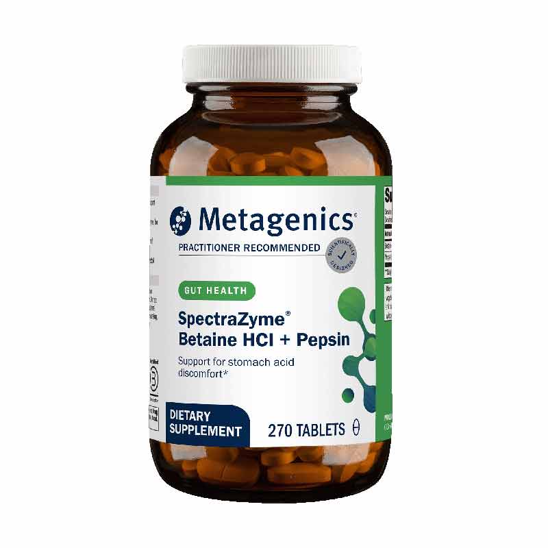 SpectraZyme Betaine HCL + Pepsin, 270 Tablets, by Metagenics