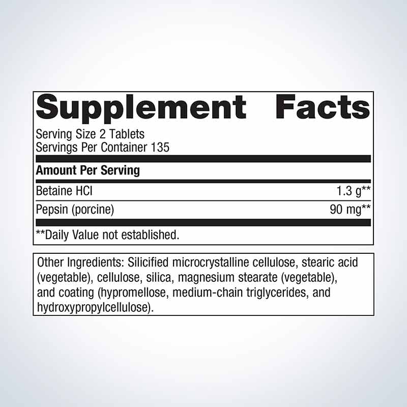 SpectraZyme Betaine HCL + Pepsin, 270 Tablets, by Metagenics, image #2