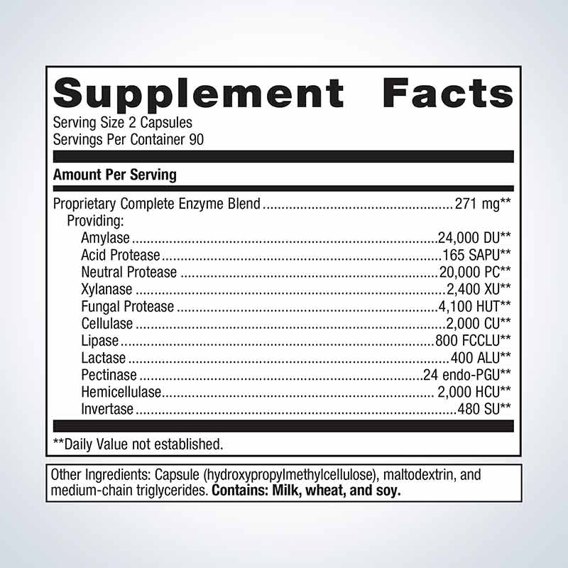 SpectraZyme Complete Enzymes, 180 Capsules, by Metagenics, image #2