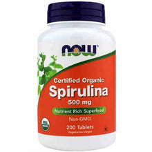 Spirulina 500 Mg Organic, 200 Tablets, by NOW Foods