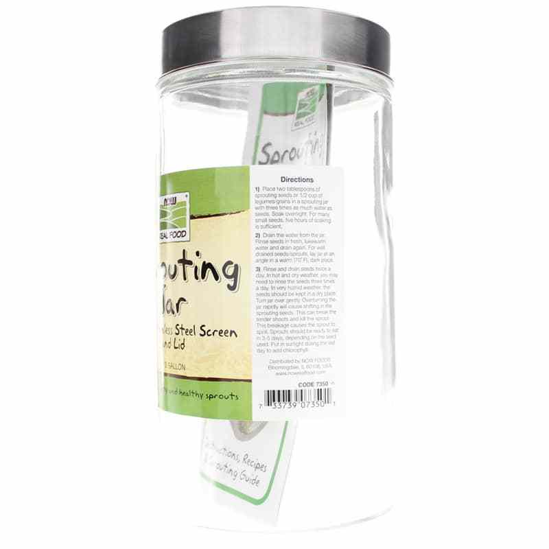 Sprouting Jar with Lid, by NOW Foods, image #2
