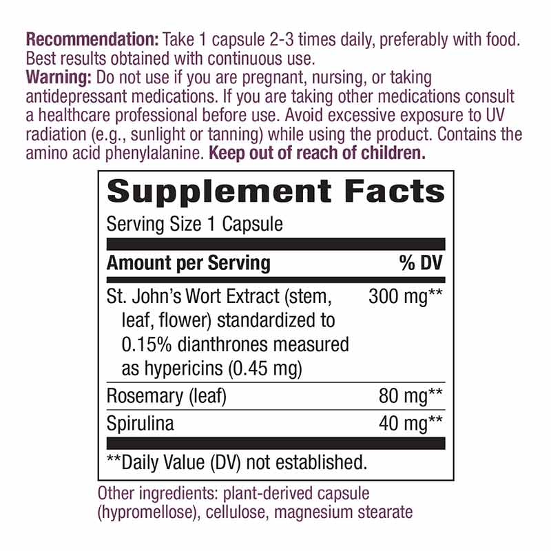 St. John's Wort Premium Extract 300 Mg Capsules, 90 Vegan Capsules, by Natures Way, image #2