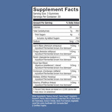 Supplement Facts label for Host Defense Stamets-7 gummies showing nutritional information and mushroom ingredients per 3-gumm