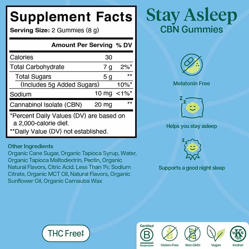 Stay Asleep Gummies 20 Mg CBN, 30 Gummies, by Charlottes Web, image #2