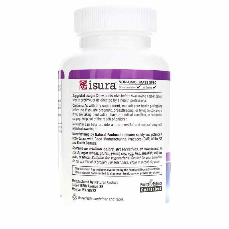 Stress-Relax Melatonin 10 Mg Chewable, 60 Chewable Tablets, by Natural Factors, image #3