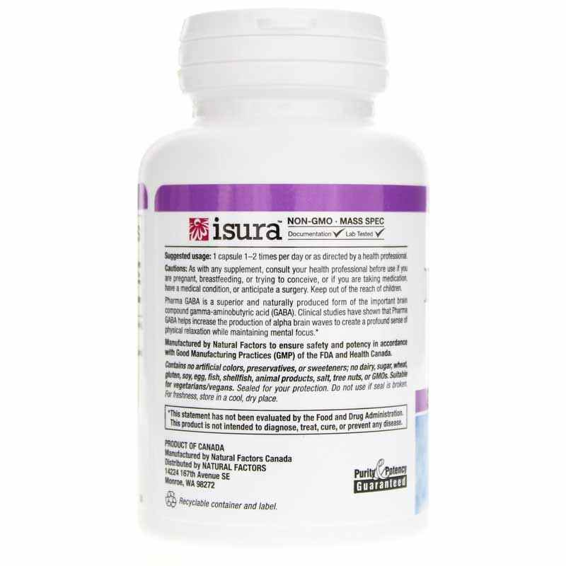 Stress-Relax Pharma GABA 250 Mg, by Natural Factors, image #3