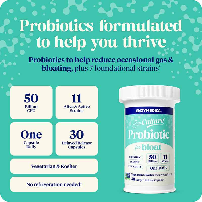 Subculture Probiotic for Bloat, by Enzymedica, image #6