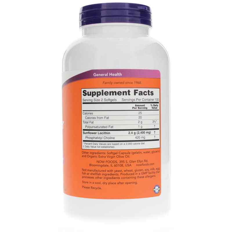 Sunflower Lecithin 1200 Mg, by NOW Foods, image #2