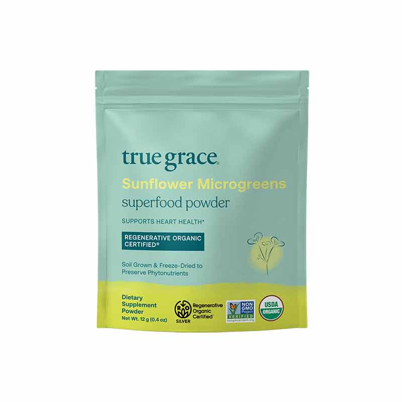 Sunflower Microgreens Superfood Powder Organic, 30 Servings, by True Grace