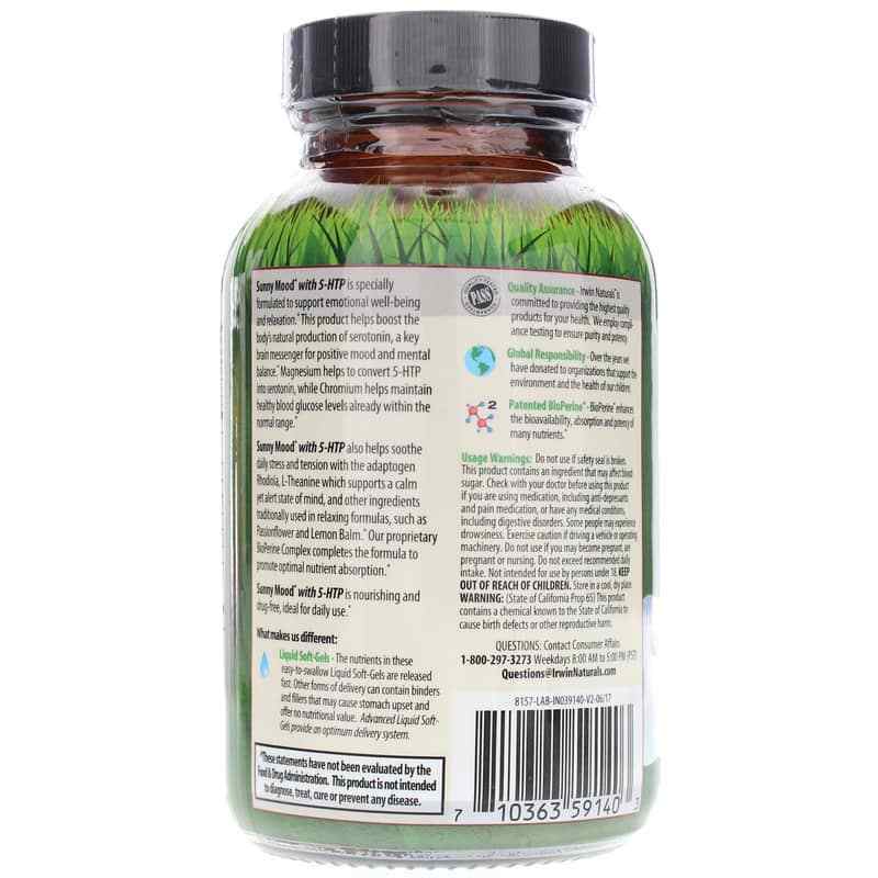 Sunny Mood with 5-HTP, by Irwin Naturals, image #3