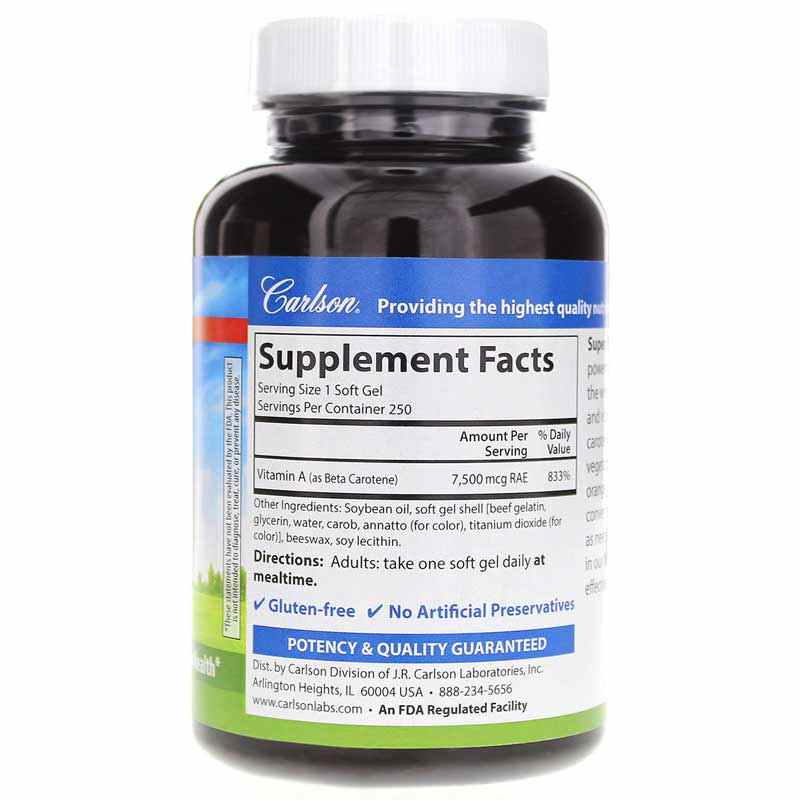 Super Beta Carotene, 250 Softgels, by Carlson Labs, image #2