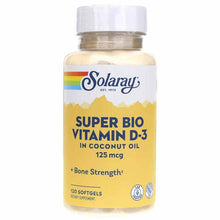 Super Bio Vitamin D3 in Coconut Oil, 120 Softgels, by Solaray