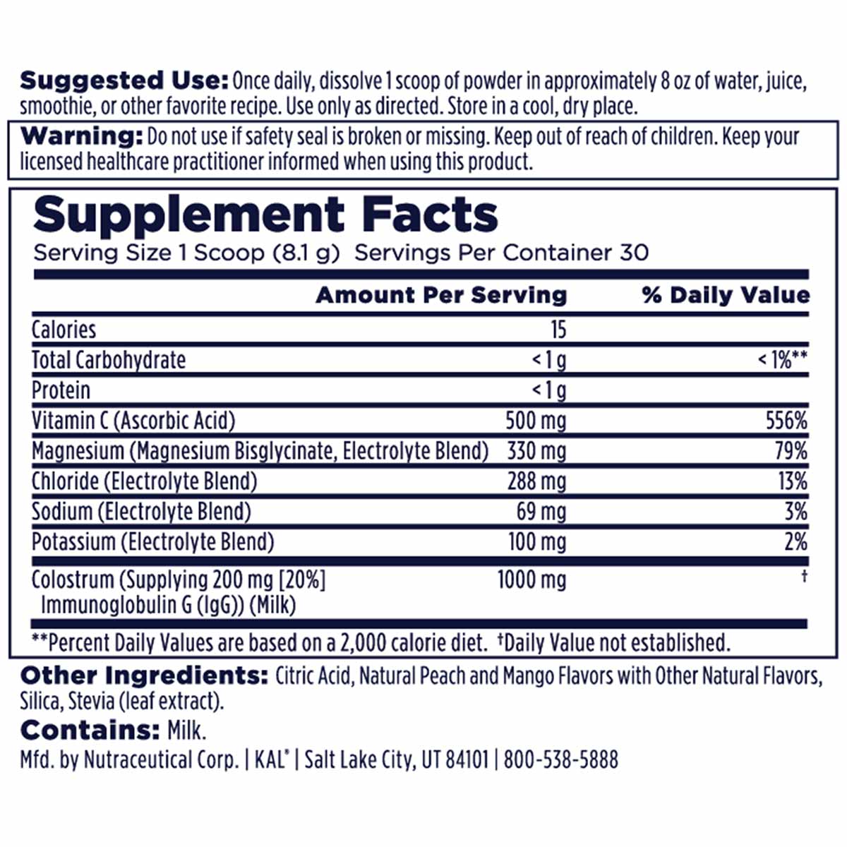 Super Colostrum + Mag Powder, by Kal