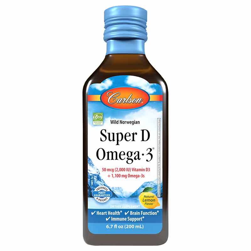 Super D Omega-3 with 2000 IU Vitamin D3 + 1100 Mg Omega-3s, by Carlson Labs