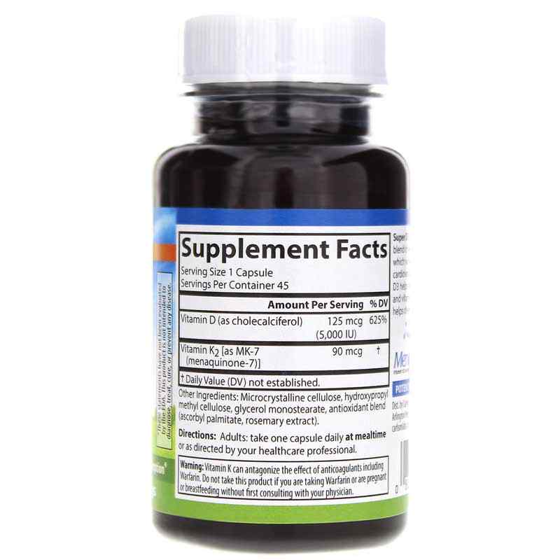 Super D3 + K2, 45 Veg Capsules, by Carlson Labs, image #2