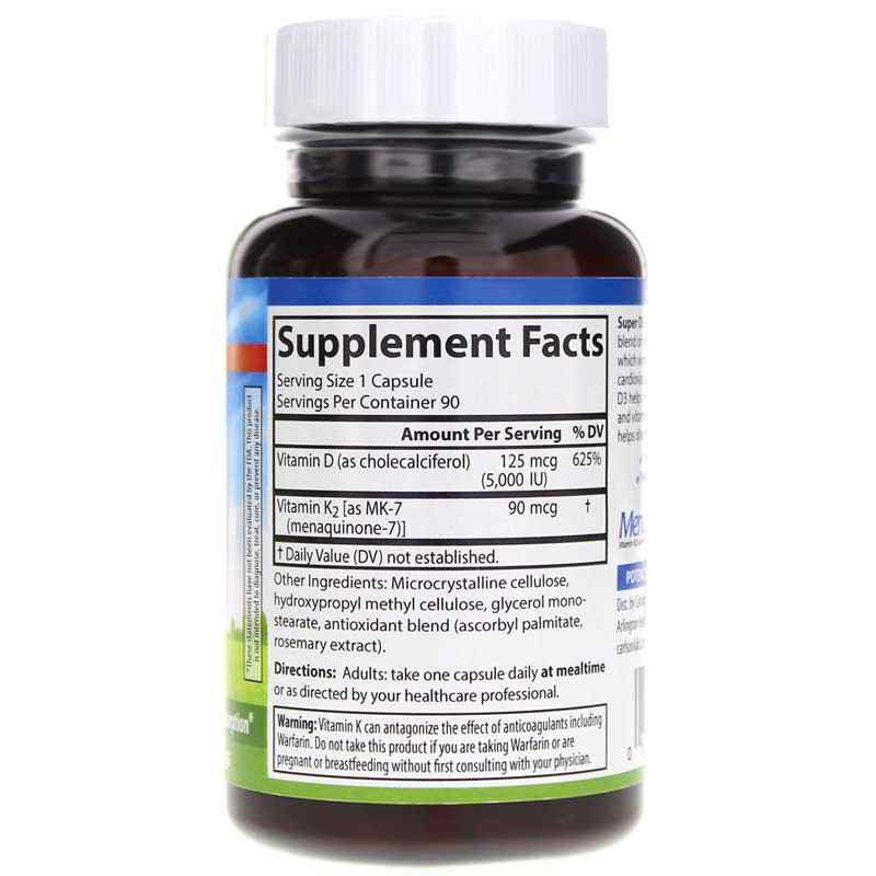 Super D3 + K2, 90 Veg Capsules, by Carlson Labs, image #2