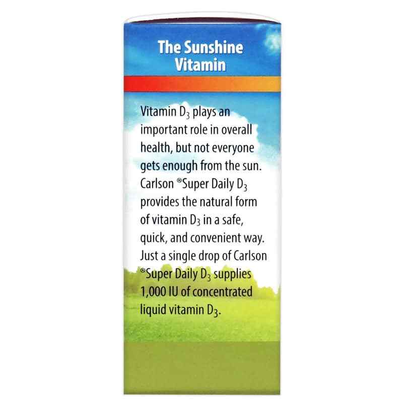 Super Daily D3 1000 IU Vitamin D Liquid, by Carlson Labs, image #4