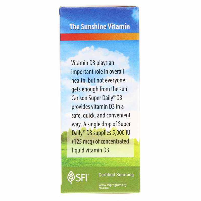 Super Daily D3 5000 IU Vitamin D Liquid, by Carlson Labs, image #4