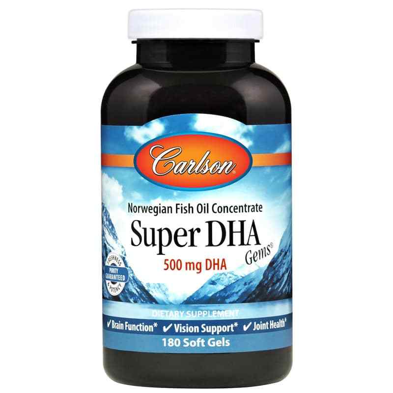 Super DHA Gems 500 Mg, 180 Softgels, by Carlson Labs