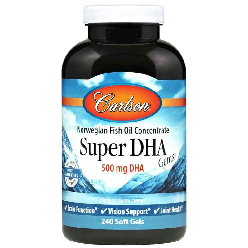 Super DHA Gems 500 Mg, 240 Softgels, by Carlson Labs