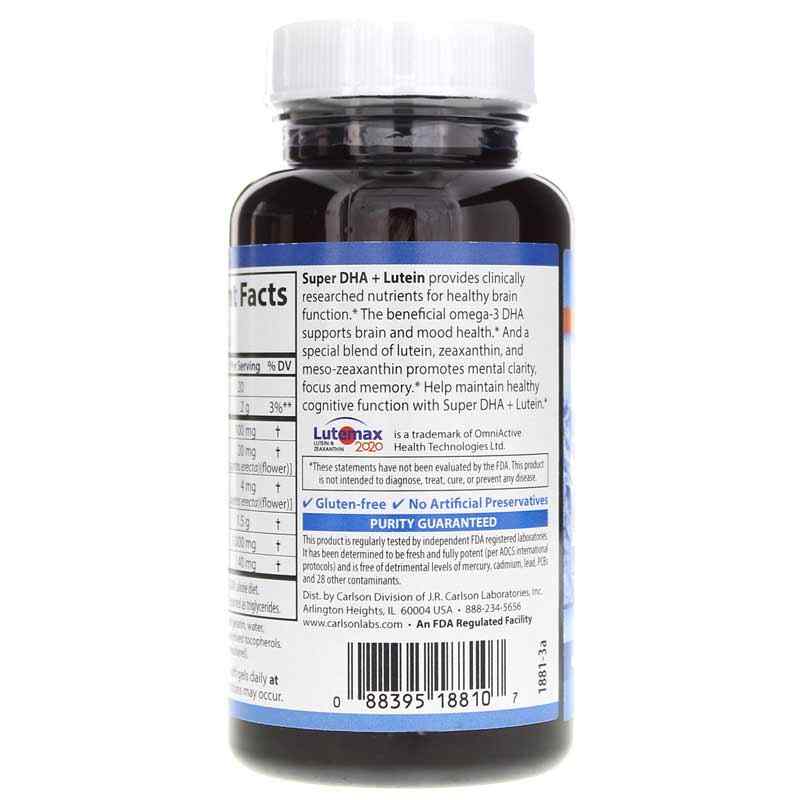 Super DHA plus Lutein, 60 Softgels, by Carlson Labs, image #3