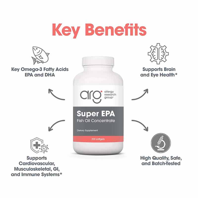 Super EPA Fish Oil Concentrate, 200 Softgels, by Allergy Research Group, image #4