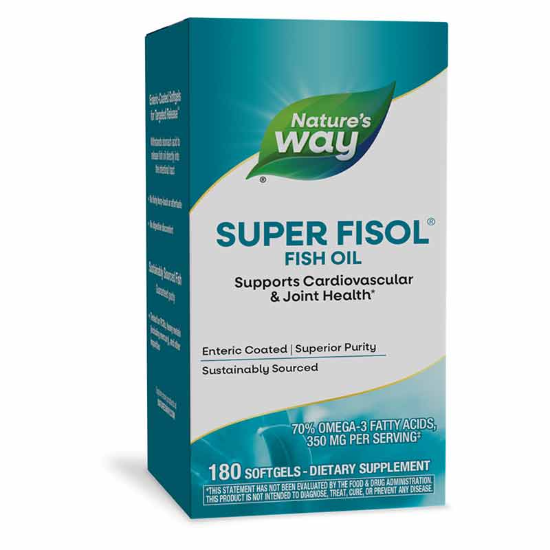 Super Fisol Enteric-Coated Fish Oil, 180 Softgels, by Natures Way