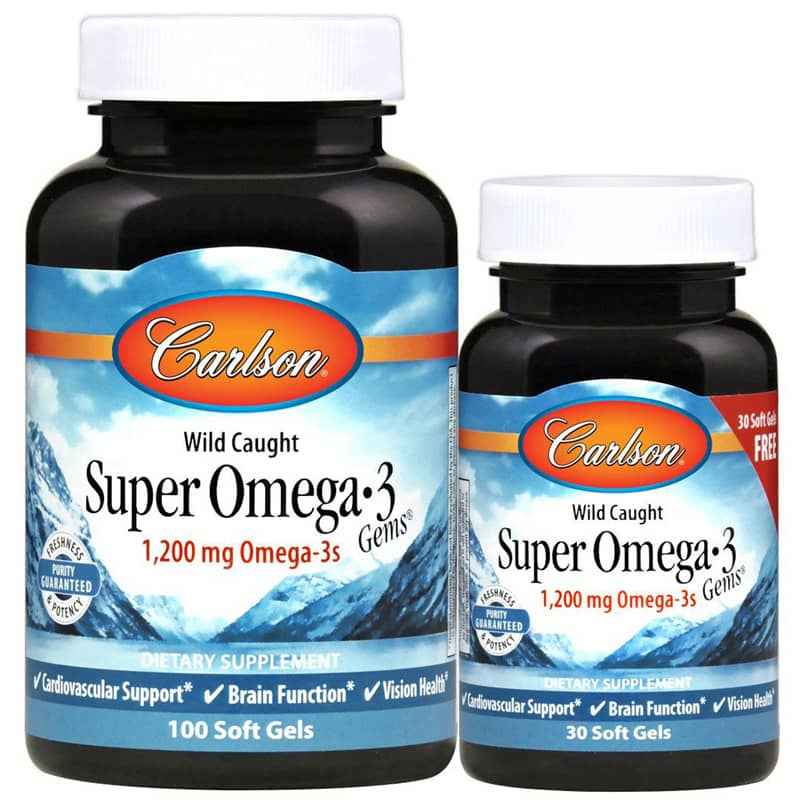 Super Omega-3 Gems 1,200 Mg, 130 Softgels Bonus, by Carlson Labs