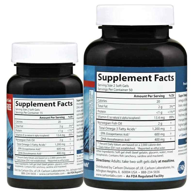 Super Omega-3 Gems 1,200 Mg, 130 Softgels Bonus, by Carlson Labs, image #2