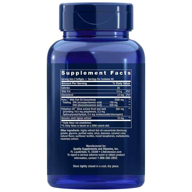 Super Omega-3 EPA/DHA with Sesame Lignans & Olive Extract, 120 Softgels, by Life Extension, image #2