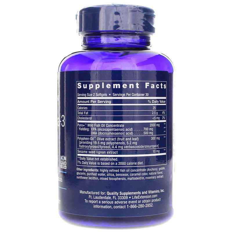 Super Omega-3 EPA/DHA with Sesame Lignans & Olive Extract, 60 Softgels, by Life Extension, image #2