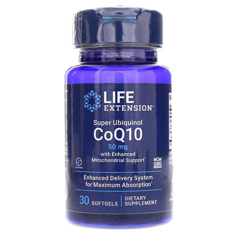 Super Ubiquinol CoQ10 50 Mg with Enhanced Mitochondrial Support, 30 Softgels, by Life Extension