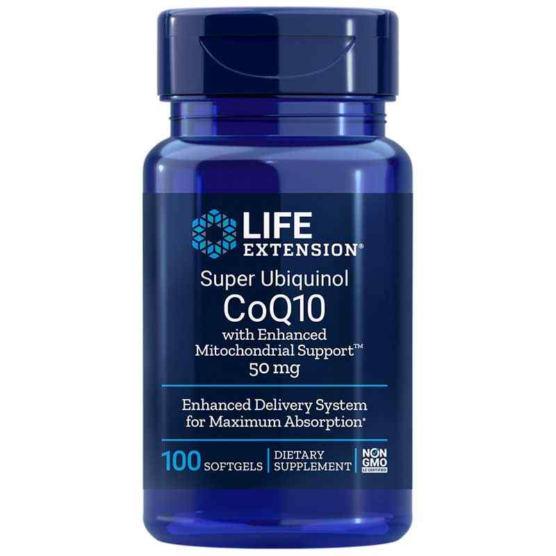 Super Ubiquinol CoQ10 50 Mg with Enhanced Mitochondrial Support, by Life Extension