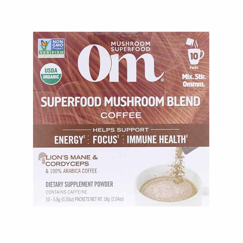 Superfood Mushroom Blend Coffee, 10 Packets, by Om Mushroom, image #2