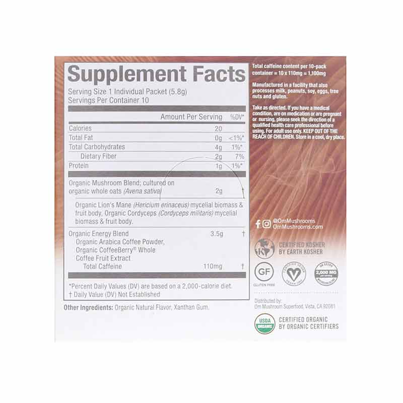 Superfood Mushroom Blend Coffee, 10 Packets, by Om Mushroom, image #4