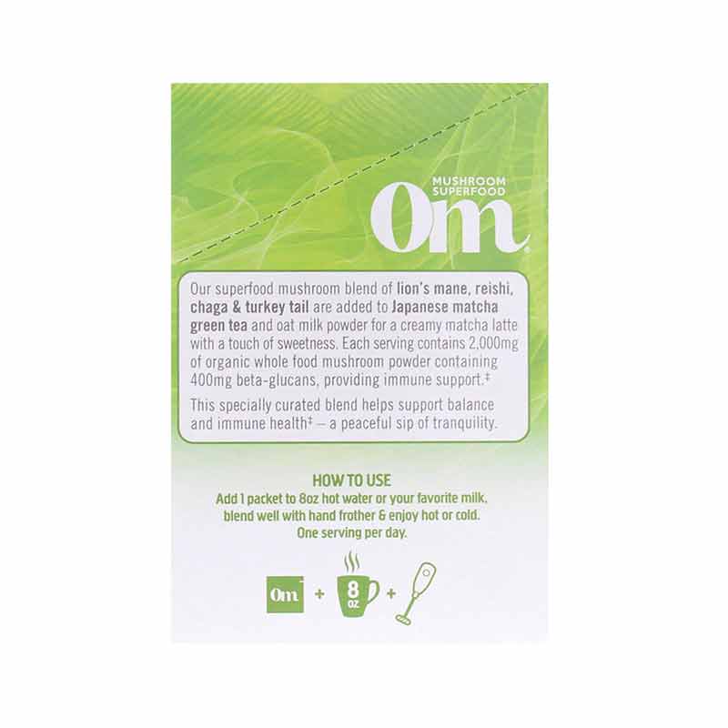 Superfood Mushroom Blend Matcha Latte, 10 Packets, by Om Mushroom, image #3