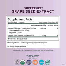 SuperPure Grape Seed Organic Extract Capsules, by Pure Synergy, image #2