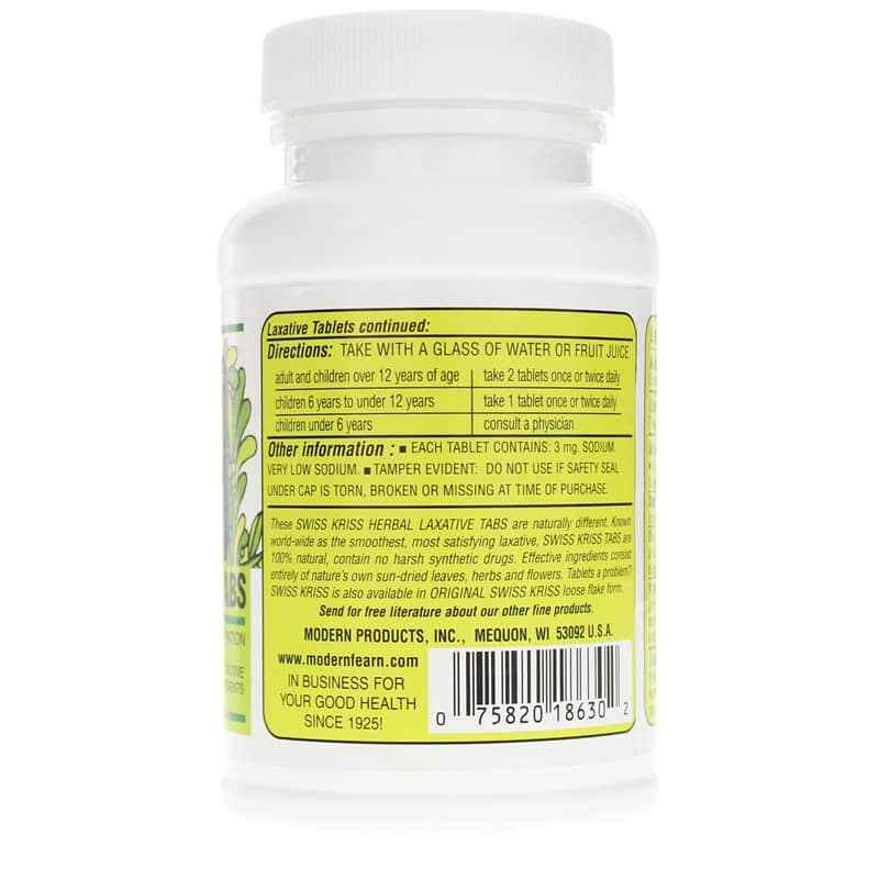 Swiss Kriss Herbal Laxative Tabs, Modern Products – Natural