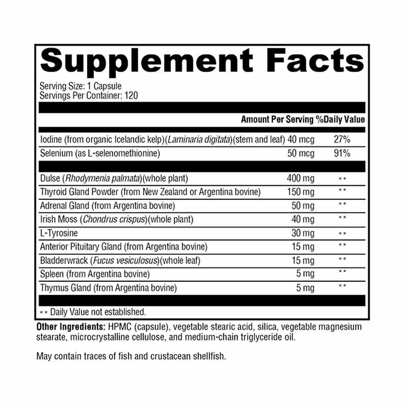 T-150 Thyroid Support, 120 Veg Capsules, by Xymogen, image #2
