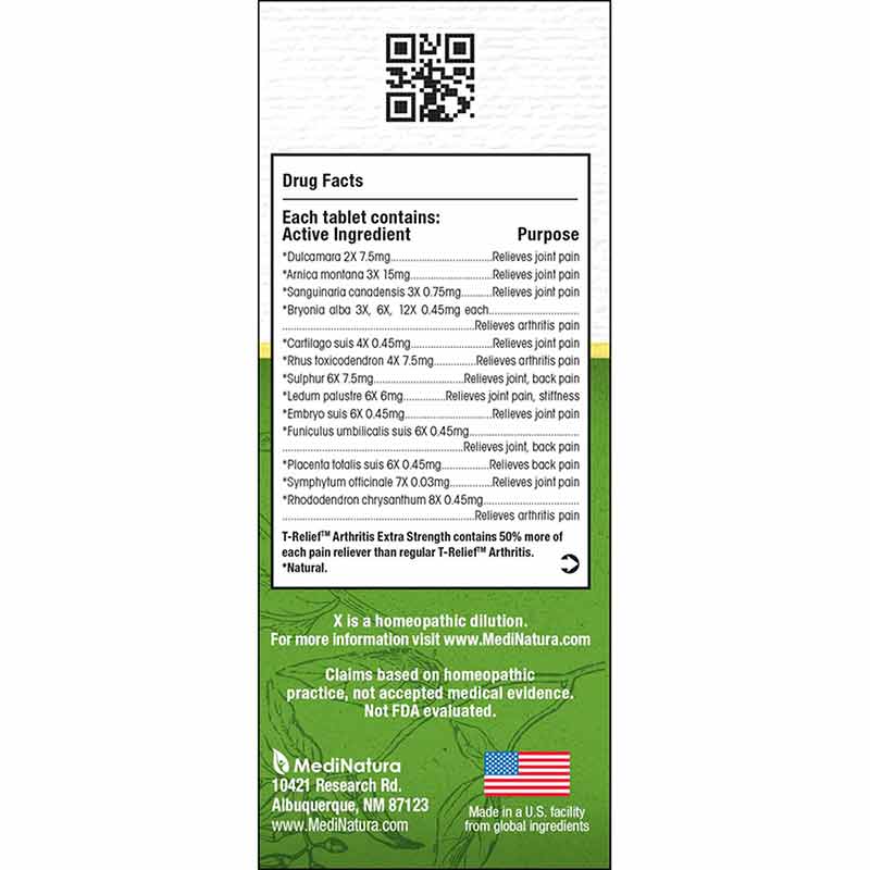 T-Relief Arthritis Extra Strength Tablets, by MediNatura, image #3