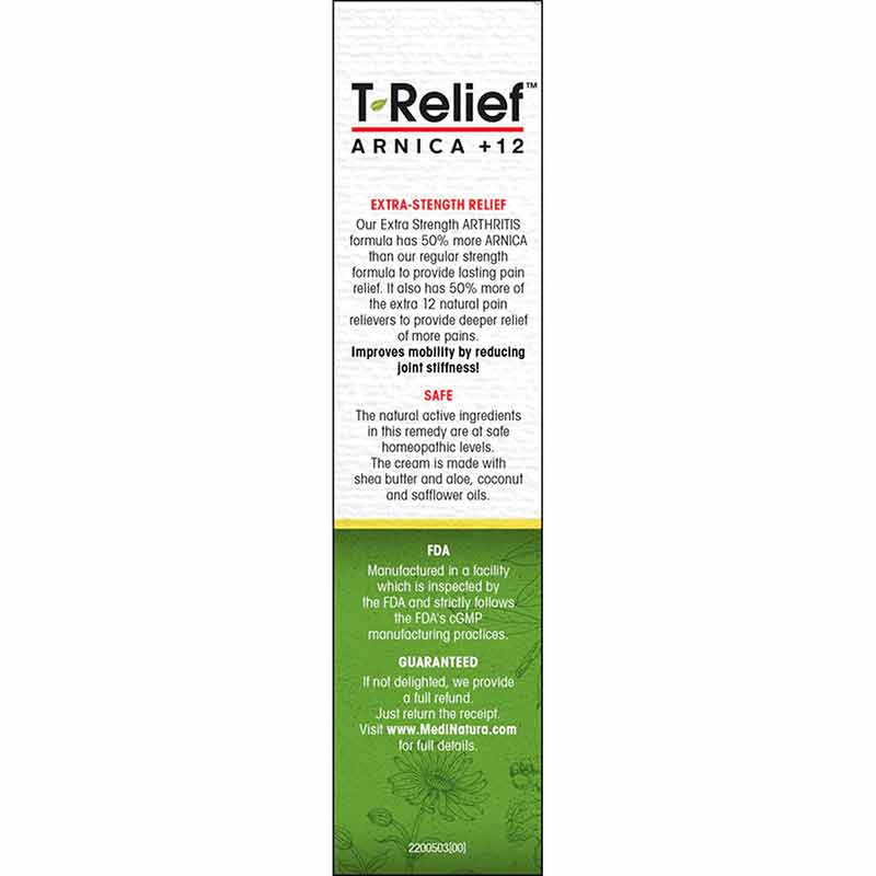 T-Relief Arnica +12 Extra Strength Arthritis Pain Relief Cream, by MediNatura, image #4
