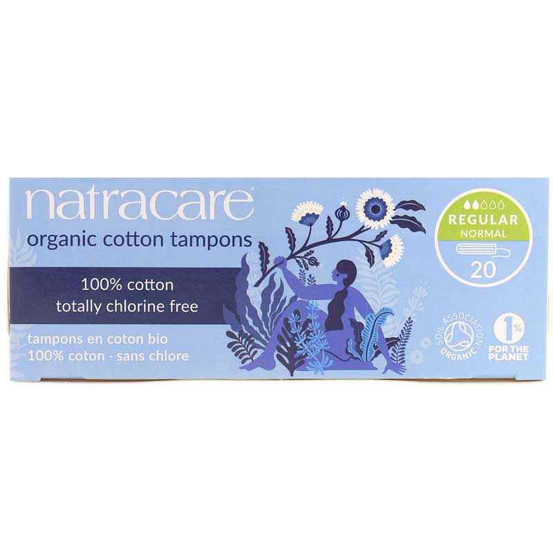 Tampon Organic Cotton Non-Applicator Regular, by Natracare