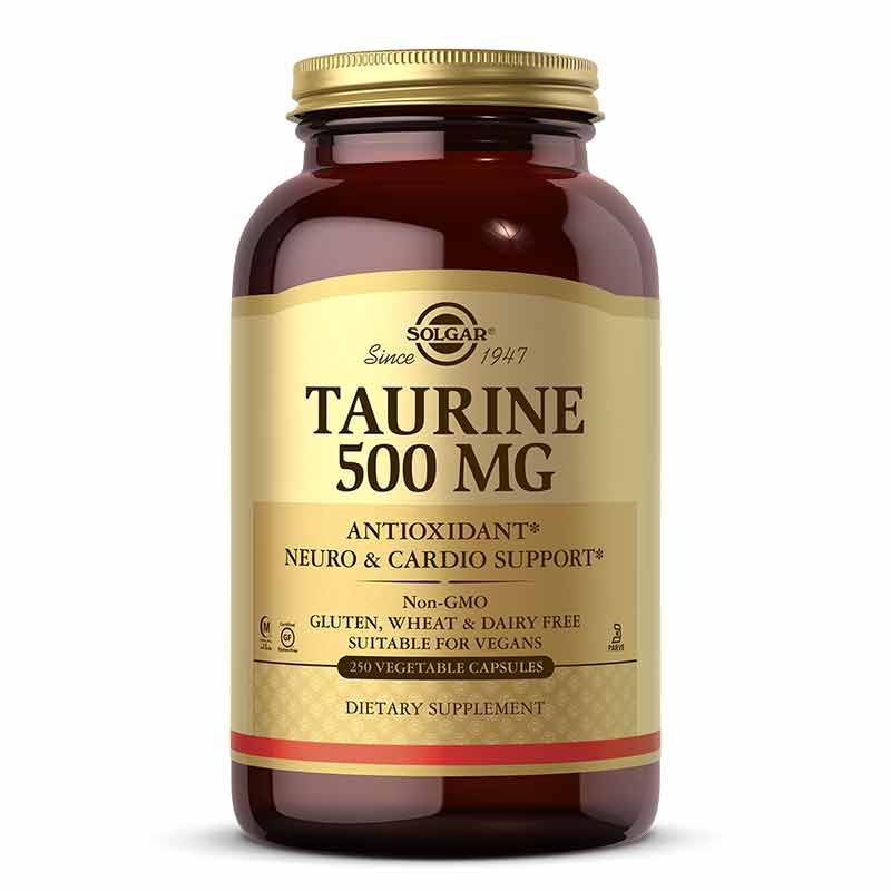 Taurine 500 Mg, 250 Veg Capsules, by Solgar