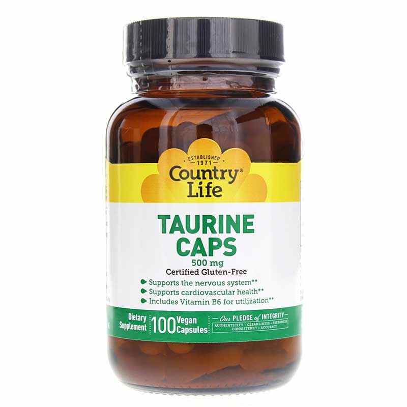 Taurine Caps 500 Mg, by Country Life