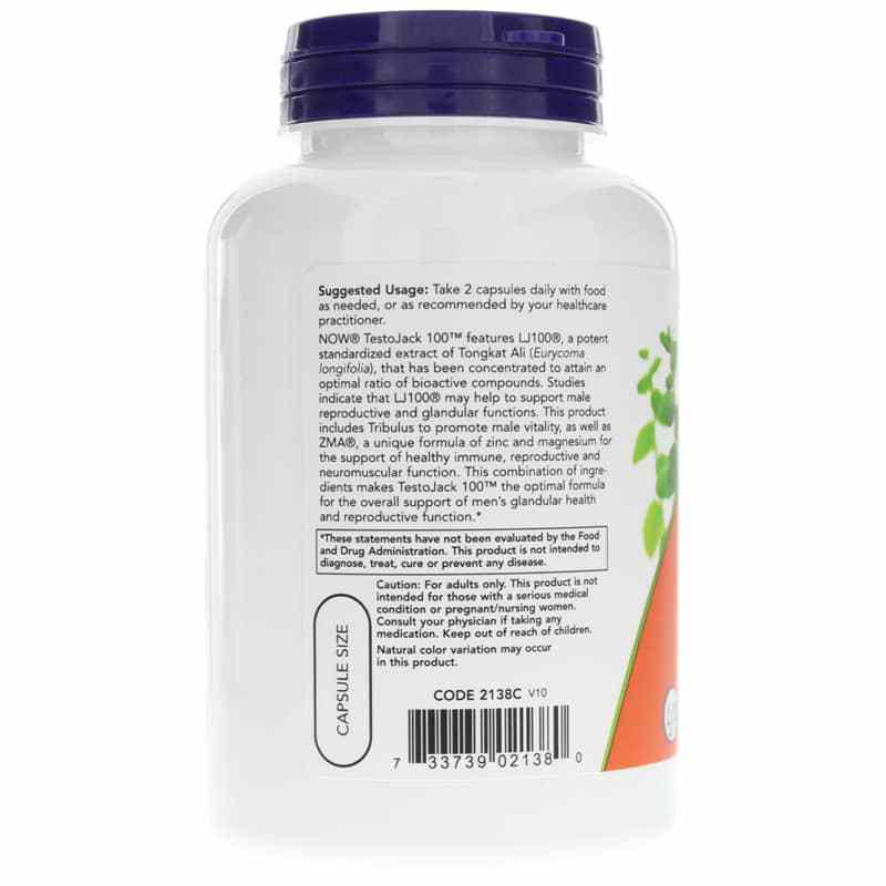 TestoJack 100, 120 Veg Capsules, by NOW Foods, image #3